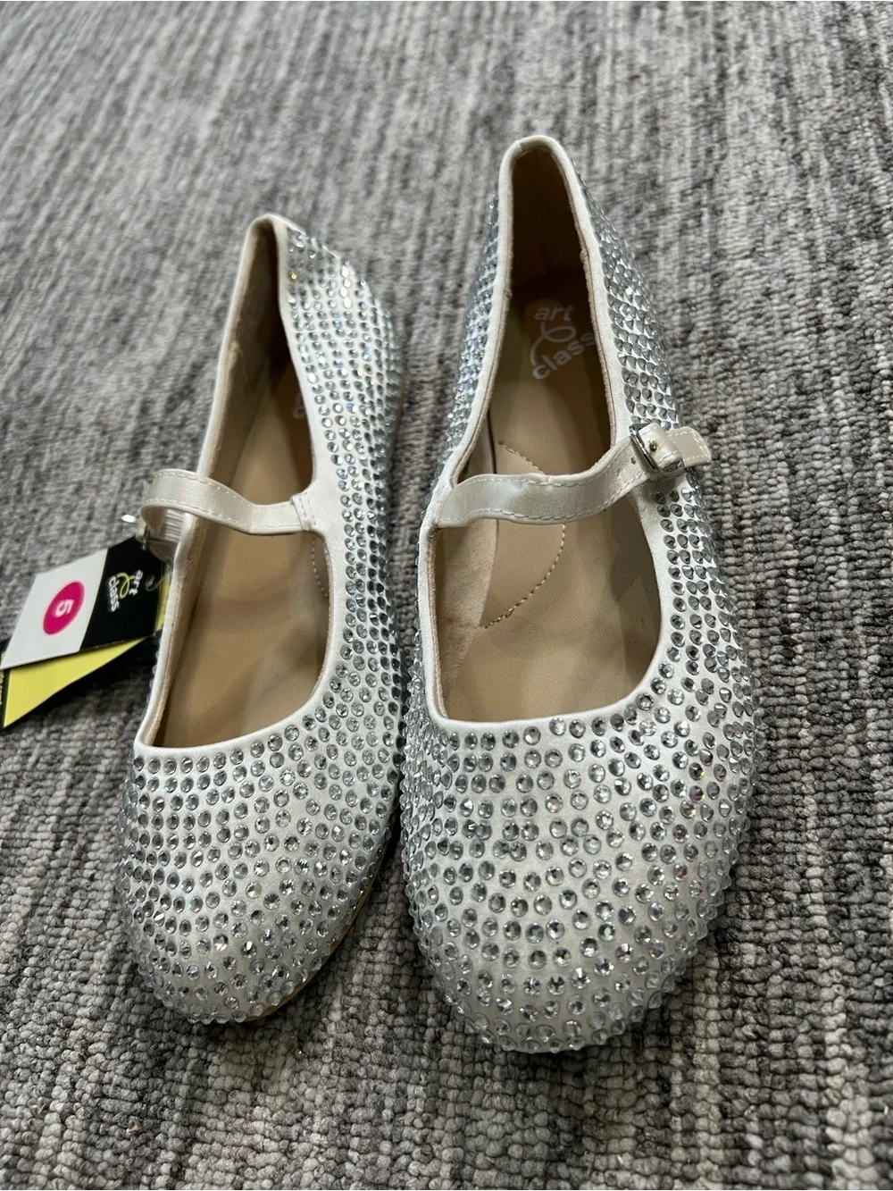 art class White Rhinestone Mary Jane Flats Buckle Synthetic Various Sizes